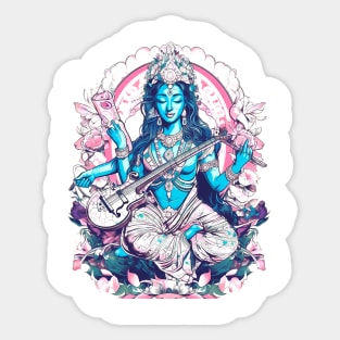 Revering Sarasvati: The Hindu Goddess of Knowledge, Wisdom, and the Arts Sticker